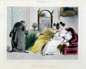 Karikatura hrbatého kněze: „“Bůh stvořil člověka ke svému obrazu““ od Unknown artist