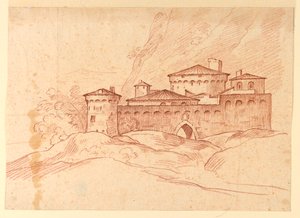 Hrad v horách od Unknown artist