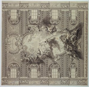 Strop kostela Gesù, Řím, Itálie od Unknown artist