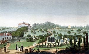 Hřbitov Père Lachaise, cca 1820 – v „“Vues de Paris”” od Courvoisiera od Unknown artist