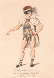 Postavy z německé produkce Macbeth (jeden ze šesti leptů) od Unknown artist