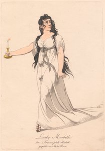 Postavy z německé produkce Macbeth (jeden ze šesti leptů) od Unknown artist