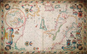 Mapa jižního Středomoří a Jadranu, cca 1600 (rukopis) od Unknown artist