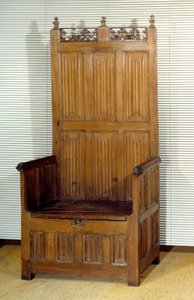Truhla z obřadního dubu se dvěma místy vyhrazenými pro vrchnost. Konec 15. století. Paříž, dekorativní umění. od Unknown artist
