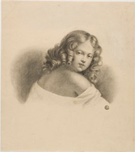 Dítě s kudrnatými vlasy od Unknown artist