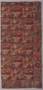 Přikrývka na postel Chintz nebo závěsná se vzorem inspirovaným Japonskem, pravá polovina od Unknown artist
