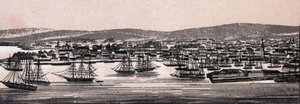 Christiania, Dánsko: pohled na město (General View). v „“ Svět ilustruje 168 pohledů““ Nedatováno (konec 19. století) od Unknown artist