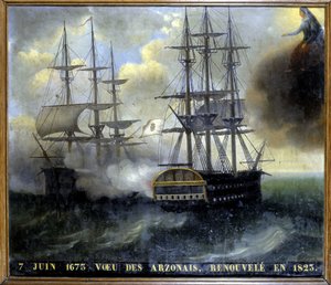Střet bretaňské a nizozemské flotily „Wish of the Arzonais od Unknown artist