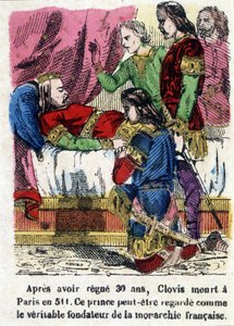 Clovis na smrtelné posteli v roce 511. od Unknown artist