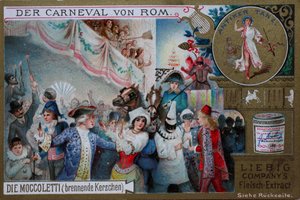 Sběratelská série obrázků Římský karneval, Moccoletti, hořící svíčky od Unknown artist