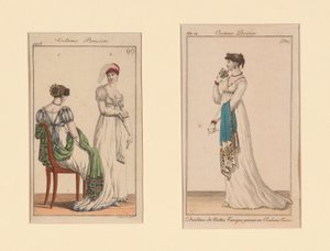"Costume Parisien" Módní desky z časopisu Journal des Dames et Des Modes a Costume Parisien (Časopis pro dámy a módu) od Unknown artist