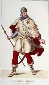 Kostým rytíře Řádu hvězdy, založeného Janem II. Dobrým, v roce 1351. rytina z roku 1830 od Unknown artist