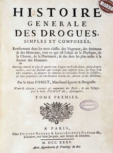 Titulní strana „Obecné historie drog, singlových a komponovaných“ od Pometa od Unknown artist
