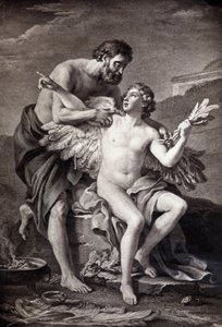 Daedalus a Ikaros. 19. století rytina. od Unknown artist