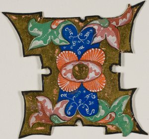 Zdobená iniciála "I" s listy ze sborníku od Unknown artist