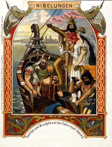 Die Nibelungen, opera, kterou složil Heinrich Dorn (1804-1892) v roce 1854, německý dirigent a skladatel. chromolitografie z 19. století. od Unknown artist