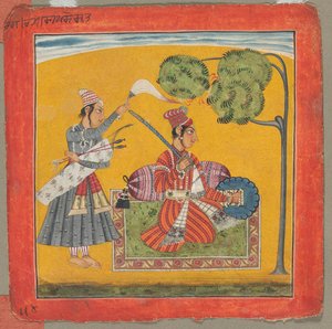 Dipak Raga, jedna z třiceti šesti melodií (Ragamala): Personifikace lásky od Unknown artist