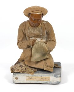 „Dirzee, nebo Tailor“, terakotová figurka, Indie, kolem roku 1880 (soška) od Unknown artist