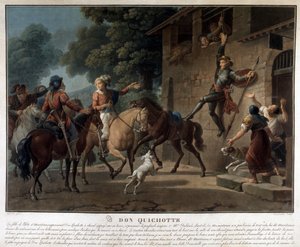 Don Quijote jedoucí na svém kopí. od Unknown artist