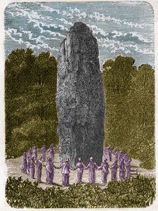 Druidesse tančí kolem menhiru. od Unknown artist