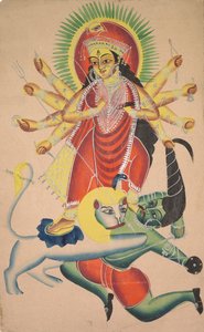 Durga zabíjení démona Mahisha od Unknown artist