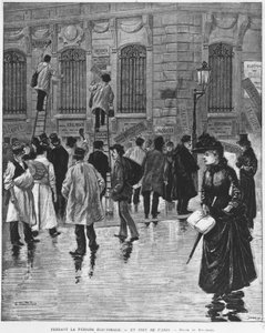 Během volebního období v Paříži; polepy plakátů při volbách 27. ledna 1889, které vyvrcholily pekařskou kampaní - Musee Carnavalet. od Unknown artist