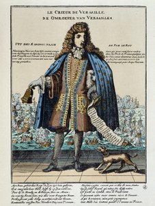 Holandský satirický tisk proti Ludvíku XIV.: Bitva u Hougue nebo francouzské flotile, vyzbrojené k obnovení Jacques II. a pod velením Anne Hilarion z Costentinu (Cotentin), hraběte z Tourville (1642-1701), byl poražen a částečně zničen 29. května 1692 . od Unknown artist