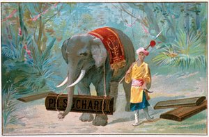 Slon a Cornac, reklama „“ Suchard“, v. 1895 od Unknown artist