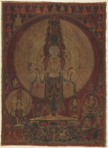 Jedenáctihlavý, tisíci ozbrojený bódhisattva soucitu (Avalokiteshvara) od Unknown artist