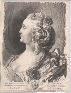 Ruská carevna Kateřina II (tisk) od Unknown artist