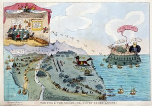 Anglický kreslený film o Napoleonu Bonaparte - v Napoleonovi I., karikatury, sbírka figurín. 1814 - 1815. B.H.V.P. od Unknown artist