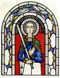 Rytina představující vitráže svatého Timotea z kostela Neuviller. od Unknown artist