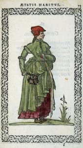 Femme Flemish - v „“Habits et effigies”” od Jean Sulperius od Unknown artist