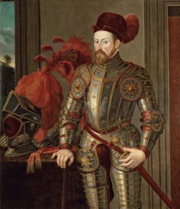 Ferdinand II. Tyrolský (habsburský), arcivévoda rakouský - Portrét Ferdinanda II. (1529-1595), arcivévoda rakouský, Anonym . Olej na plátně, cca 1557. Uměleckohistorické muzeum, Vídeň od Unknown artist