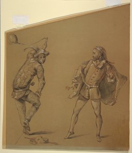 Figurální studie pro návrh krytu klavichordu od Unknown artist
