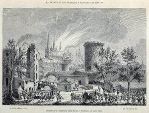 Požár Cathedrale St André, Bordeaux, 25. srpna od Unknown artist