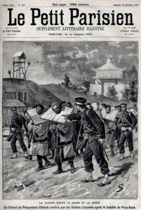 První čínsko-japonská válka – čínsko-japonská válka (1894-1895): Konvoj čínských zajatců vedený japonskými vojáky po bitvě u Pchjongjangu 15. a 16. září od Unknown artist