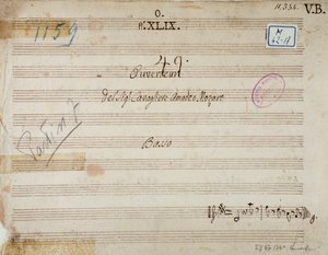 První stránka Mithridate, King of Pont, opera od Mozarta (1770) od Unknown artist