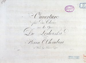 První strana partitury předehry pro pianoforte z opery „“Lodoiska”” od Luigiho Cherubiniho od Unknown artist