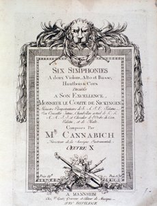 První strana notového záznamu symfonie č. 3 od Christiana Cannabicha od Unknown artist