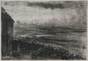 Rybářská došková chaloupka od Unknown artist