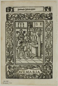 Útěk do Egypta z Rosario della V. Maria od Castellana, deska 89 z dřevořezů z knih XVI. století od Unknown artist