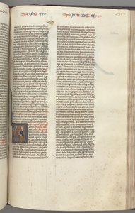Fol. 357r, Obadiáš, historizovaná iniciála V, Obadiáš a Žid v diskusi od Unknown artist