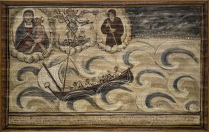 Bývalý voto (ex voto) námořník, oblíbená nabídka jako slib oddanosti a vděčnosti námořníka, který přežil nebezpečí moře, pocházející z kostela Carmine, Torre del Greco, poblíž Neapole od Unknown artist