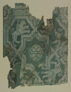 Fragment s hvězdným vzorem a gryfy od Unknown artist