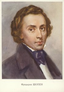 Frederic Chopin, polský skladatel a klavírista (barevná litografie) od Unknown artist