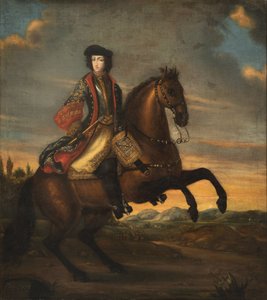 Frederic IV de Holstein Gottorp a cheval - Portrét Fridricha IV. (1671-1702), vévody z Holštýnska-Gottorpu na koni, Anonym. Olej na plátně od Unknown artist