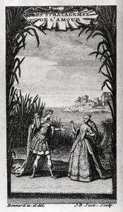 Frontispis „Les Stratagemes de l’amour““ od Pierre-Charlese (Pierre Charles) Roye, francouzského libretisty (1683-1764) pro balet opery nebo heroický balet Destouches Andre Cardinal (1672-1749). 1726. od Unknown artist