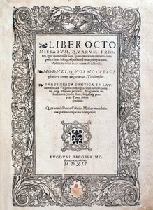 Frontispis z Liber octo Missarum (1541) od Unknown artist