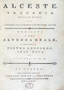 Frontispis notového listu Alceste, opera C. W. Glucka od Unknown artist